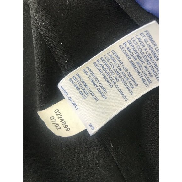 Tommy Hilfiger Navy White Women's Rain Wind Jacket Hooded Small S Retro - Picture 6 of 9